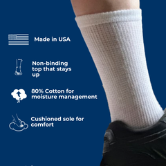 Men's Cotton Diabetic Crew Socks (6 Pair)