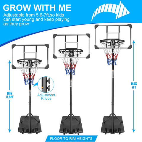 Portable Basketball Goal With Stable Wheels