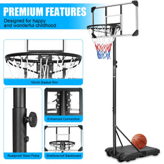 Portable Basketball Goal With Stable Wheels