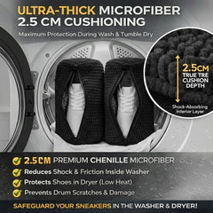 Shoe Washing Machine Bag 2 Pack for Washer & Dryer Thick Padded Sneaker Laundry Bags with Mesh Panels Zipper Protective Shoe Washer Bag for Running & Gym Shoes