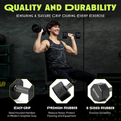 Octo Rubber Dumbbell Single Weight Training