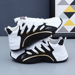 Luxury Men's Leather Platform Casual Sneakers