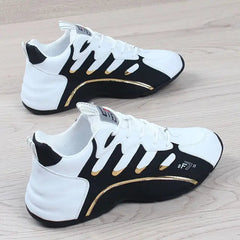 Luxury Men's Leather Platform Casual Sneakers