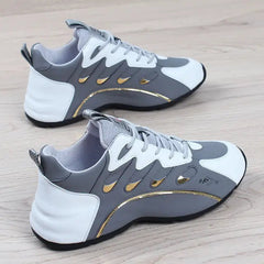 Luxury Men's Leather Platform Casual Sneakers
