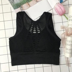 New Trendy Women's T-shirts Workout Sports Bra Yoga Vest Backless Solid Quick Dry Running Gym Sport bra Yoga Shirts