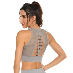 New Trendy Women's T-shirts Workout Sports Bra Yoga Vest Backless Solid Quick Dry Running Gym Sport bra Yoga Shirts
