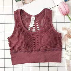 New Trendy Women's T-shirts Workout Sports Bra Yoga Vest Backless Solid Quick Dry Running Gym Sport bra Yoga Shirts