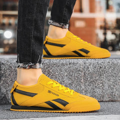 Men's Yellow Canvas Lightweight Casual Sneakers