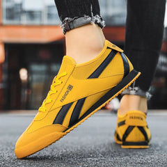 Men's Yellow Canvas Lightweight Casual Sneakers