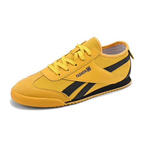Men's Yellow Canvas Lightweight Casual Sneakers